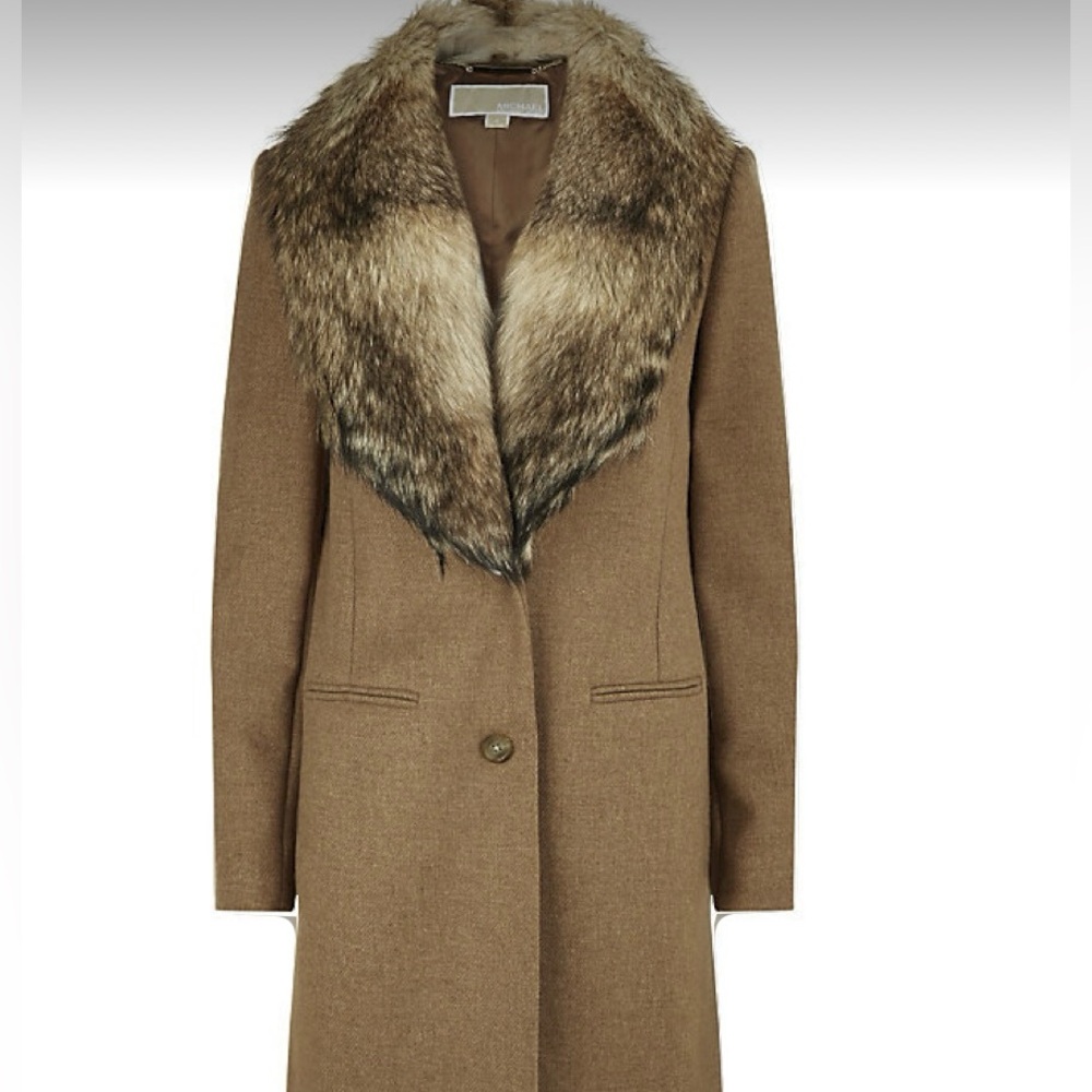Fur Trimmed Wool Coat